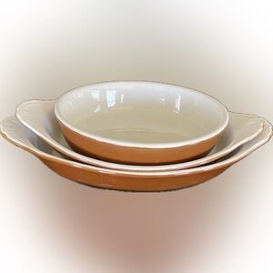 Hall Vintage Pottery Baking / Serving Dishes Set of 3